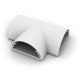 ATT33 B Union en T para pared. Ancho 3,3 cms. Color blanco