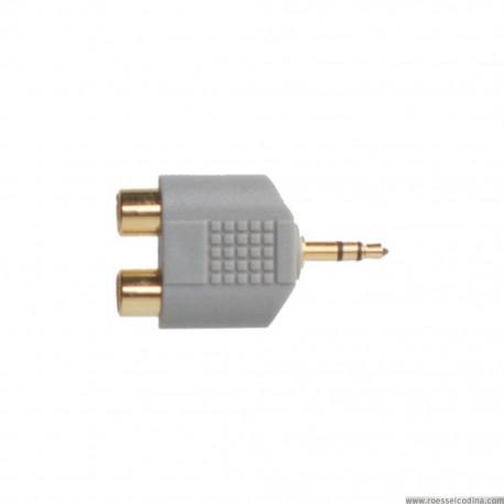 SXA432 - Adaptador 2 x RCA (H) a 1 Jack 3.5mm (M)
