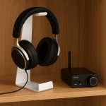HEADSET TABLE - Soporte de sobremesa para auriculares. Color blanco.