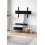 Sonorous - NEO-110-TG – Mueble TV con Soporte Integrado 110 cm con Ruedas, Cristal Templado Transparente y Chasis Aluminio Gris