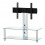 Sonorous - NEO-110-TG – Mueble TV con Soporte Integrado 110 cm con Ruedas, Cristal Templado Transparente y Chasis Aluminio Gris