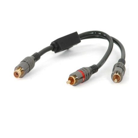 PRO12 - Cable 1 rca hembra - 2 rca macho Longitud 0,2 mts