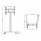 Multibrackets Stand-180 Negro con Ruedas Soporte de Suelo 24″-65″ Regulable en Altura hasta 180 cm