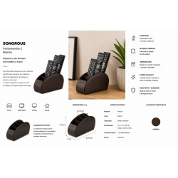 Sonorous C Marrón – Portamandos para 5 Mandos a Distancia en Polipiel