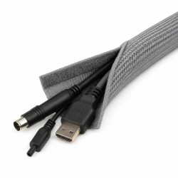 Multibrackets Cable Sock Velcro Grey por metros - Malla ocultacables con cierre de velcro gris