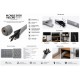 Multibrackets Cable Sock Velcro Grey por metros - Malla ocultacables con cierre de velcro gris