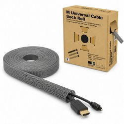 Multibrackets Malla ocultacables tubular expandible gris 20-40 mm en rollo de 50 metros