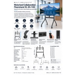 Multibrackets Collaboration Floorstand 86 – Peana TV con Ruedas 55-86" hasta 90 kg