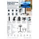 Multibrackets Stand-180 Negro con Ruedas Soporte de Suelo 24″-65″ Regulable en Altura hasta 180 cm