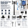 Peana-TV-para anclar-en suelo-Multibrackets-FIJO-180-negro