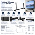 Multibrackets Universal Soundbar Mount 55"-110" – Soporte Universal para Barra de Sonido y Videobar hasta 10 kg