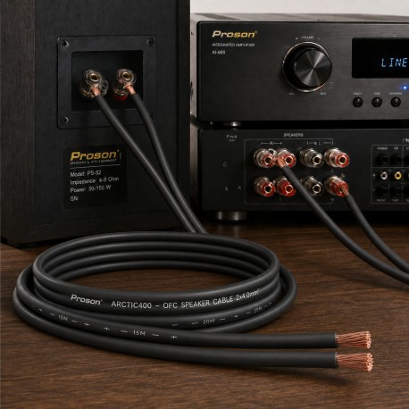  PROSON - ARCTIC400 - Cable de altavoz OFC. 2x4.0 mm. Negro