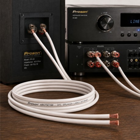 PROSON - ARCTIC150 - Cable de altavoz OFC. 2x1,5mm. Blanco.