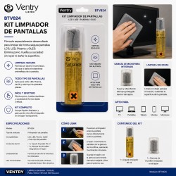 Ventry BTV824 – Kit limpiador de pantallas LCD, LED, Plasma y OLED con gamuza de microfibra