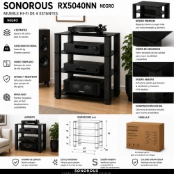 mueble hifi 4 estantes Sonorus RX5040 negro