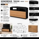 Sonorous - Mueble TV esquinero. 100 cms de ancho. ref. TRD-100 Noak c/Negro/Roble.