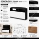 Sonorous - Mueble TV esquinero. 100 cms de ancho. ref. TRD-100 NB c/ Negro/Blanco.