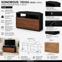 Sonorous TRD-100 BKWN | Mueble TV Esquinero Negro con Puerta Nogal 100 cm