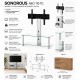 Sonorous - NEO-110-TG – Mueble TV con Soporte Integrado 110 cm con Ruedas, Cristal Templado Transparente y Chasis Aluminio Gris