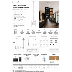 Multibrackets - Soporte TV de techo. VESA 40x40. Ref. Ceilingmount Medium c/ BlancoCatálogo Productos
