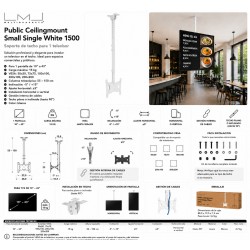 Multibrackets Ceilingmount Small 1500 Blanco | Soporte de techo para TV de 10 a 43 pulgadas.