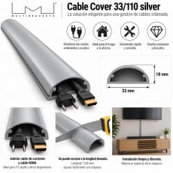 Multibrackets MCC33/110 Gris Canaleta Ocultacables de Aluminio 110 cm x 33 mm