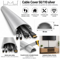 Multibrackets MCC50/110 Gris Canaleta Ocultacables de Aluminio 110 cm x 50 mm