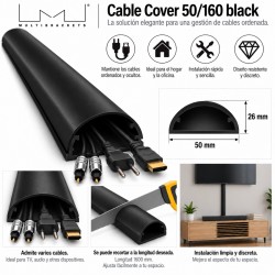 Multibrackets MCC50/160 Negro Canaleta Ocultacables de Aluminio 160 cm x 50 mm