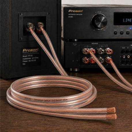 MIC25 - Cable altavoz 2 x 2.5. Funda transparente