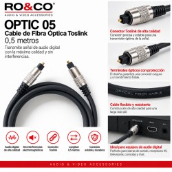 RO&CO OPTIC-0.5 Cable de Fibra Óptica Toslink 0,5 m Negro