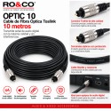 RO&CO OPTIC-10 Cable de Fibra Óptica Toslink 10 Metros Negro