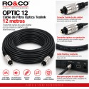 RO&CO OPTIC-12 Cable de Fibra Óptica Toslink 12 Metros Negro