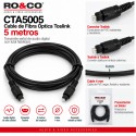 RO&CO CTA5005 Cable de Fibra Óptica Toslink 5 Metros Negro 4 mm
