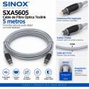 Sinox SXA5605 Cable de Fibra Óptica Toslink 5 Metros Gris 4 mm