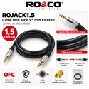 RO&CO ROJACK1.5 Cable Mini Jack 3,5 mm Estéreo Macho a Macho 1,5 Metros
