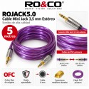 RO&CO ROJACK5.0 Cable Mini Jack 3,5 mm Estéreo Macho a Macho 5 Metros Púrpura