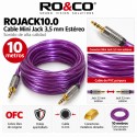 RO&CO ROJACK10.0 Cable Mini Jack 3,5 mm Estéreo Macho a Macho 10 Metros Púrpura
