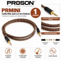 Proson PRMINI Cable Mini Jack 3,5 mm Estéreo Macho a Macho 1 Metro Trenzado