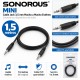 Sonorous MINI Cable Jack 3,5 mm Macho a Macho Estéreo 1,5 Metros Negro