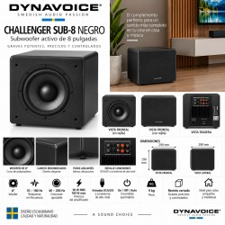 Dynavoice - CHALLENGER SUB-8 Negro - Subwoofer amplificado 8".