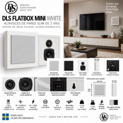DLS Flatbox Mini White – Pareja de altavoces de pared HiFi de 2 vías, diseño Slim de 9,2 cm