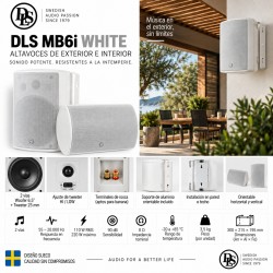 DLS MB6i White – Pareja de altavoces de exterior 6,5" de 2 vías con soporte orientable