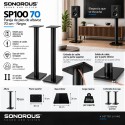 Sonorous - Pareja de pies de altavoz 70 cms. Negro Ref. SP100 / 70 - N