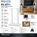 RO&CO R1-67W Blanco – Pareja de Pies para Altavoces de 67 cm con Pasacables Interior