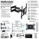 Multibrackets Long Reach Dual 91 – Soporte TV Articulado Profesional con Extensión de 91 cm hasta 86"