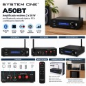 System One A50BT – Amplificador Estéreo 2x50 W con Bluetooth, Entrada Óptica, RCA y Salida Subwoofer