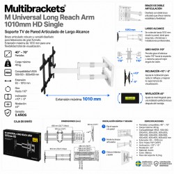 Multibrackets - Soporte TV con brazo articulado Ref. UNIVERSAL LONG REACH 101 blanco