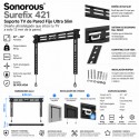 Sonorous Surefix 421 Soporte TV de Pared Fijo Ultra Slim 32-60" VESA 600x400 hasta 40 kg Negro