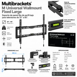 Multibrackets Universal Wallmount Fixed Large Soporte TV Fijo 40-86” VESA 800x400 Negro