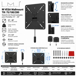 Multibrackets - Soporte TV de pared inclinable. Ref. Wallmount Tilt VESA 200